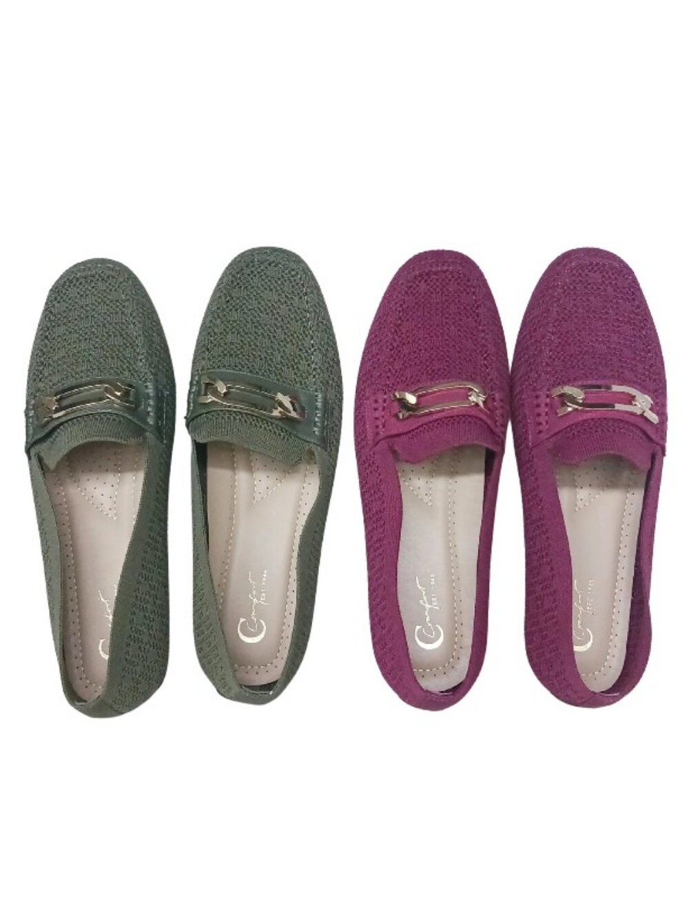 Cato Loafers Women's 10 Green And Purple Knit Slip-on Casual Colorful Shoes